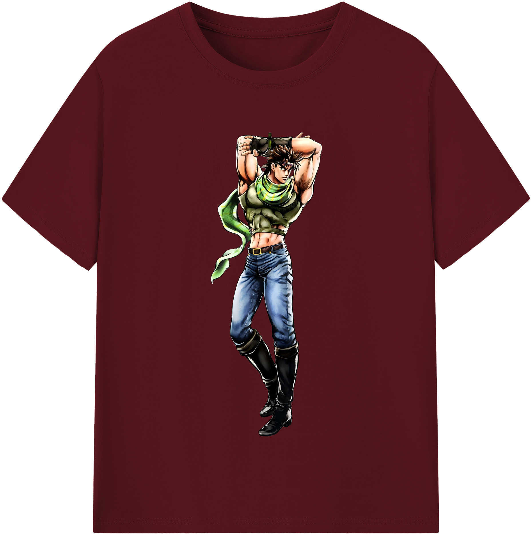（画像用） ジョジョの奇妙な冒険 ジョセフ?ジョースター JoJo's Bizarre Adventure Joseph Joestar 綿100％半袖Tシャツ（フロントプリント）